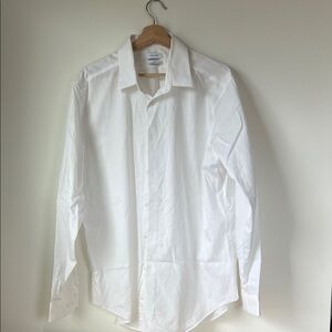 Calvin Klein Men's White Dress Shirt - Spread Collar 17  34/35